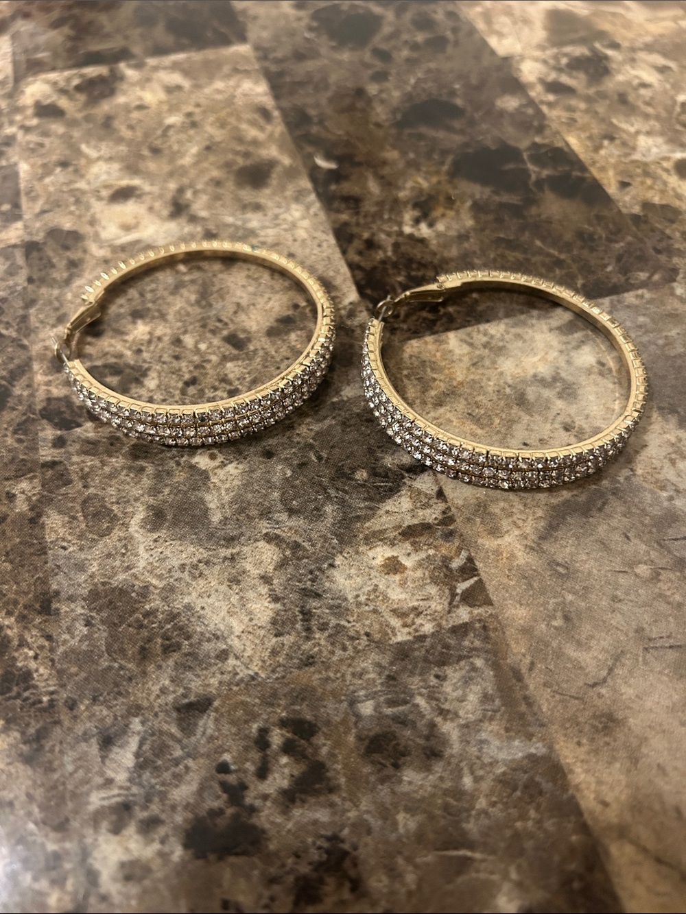 Gold-Tone Crystal Hoop Earrings